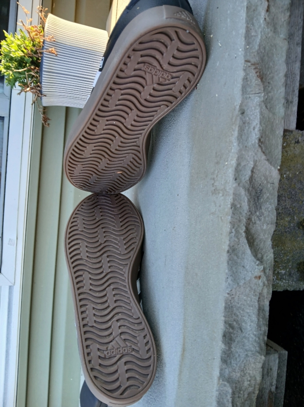 adidas Black Sneakers with White Stripes and Brown Gum Sole - Picture 8 of 8